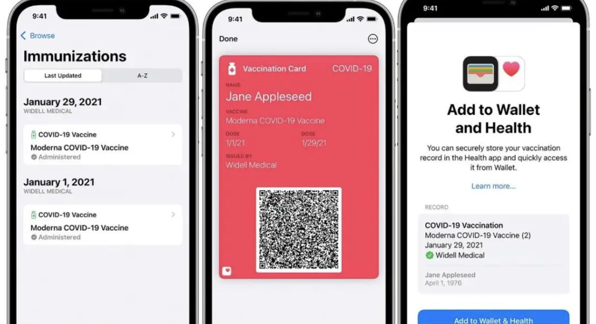 Vaccination card now can be added to apple wallet